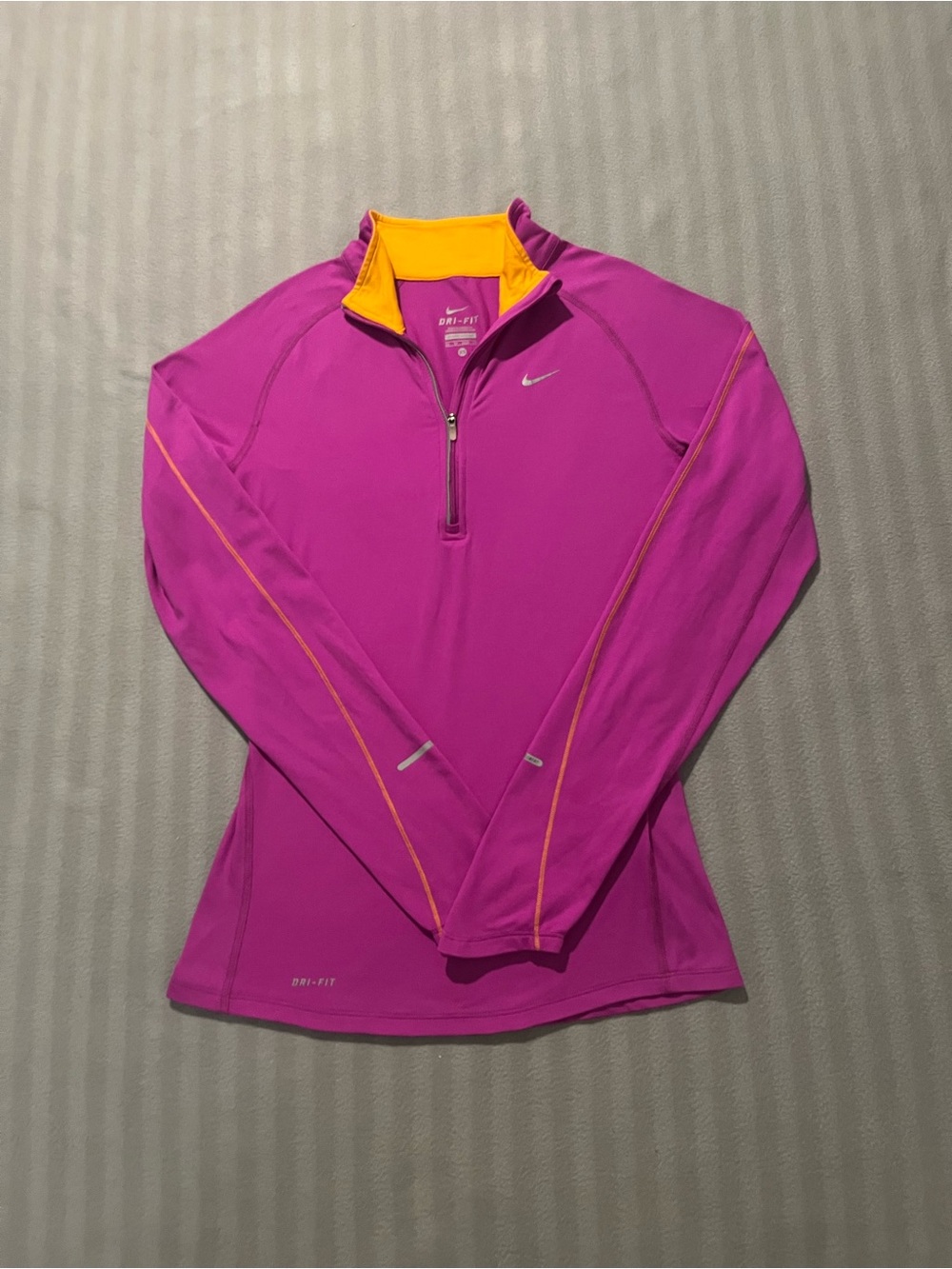 Nike Purple and Yellow Quarter-Zip Athletic Pullover